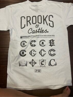 Crooks & Castles White Graphic Logo Tee